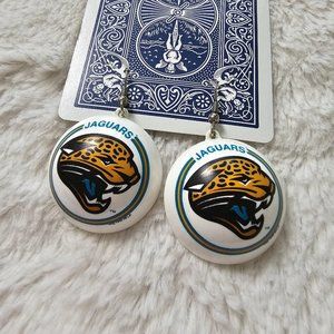 Vintage Jacksonville Jaguars Logo Plastic Cap Earrings